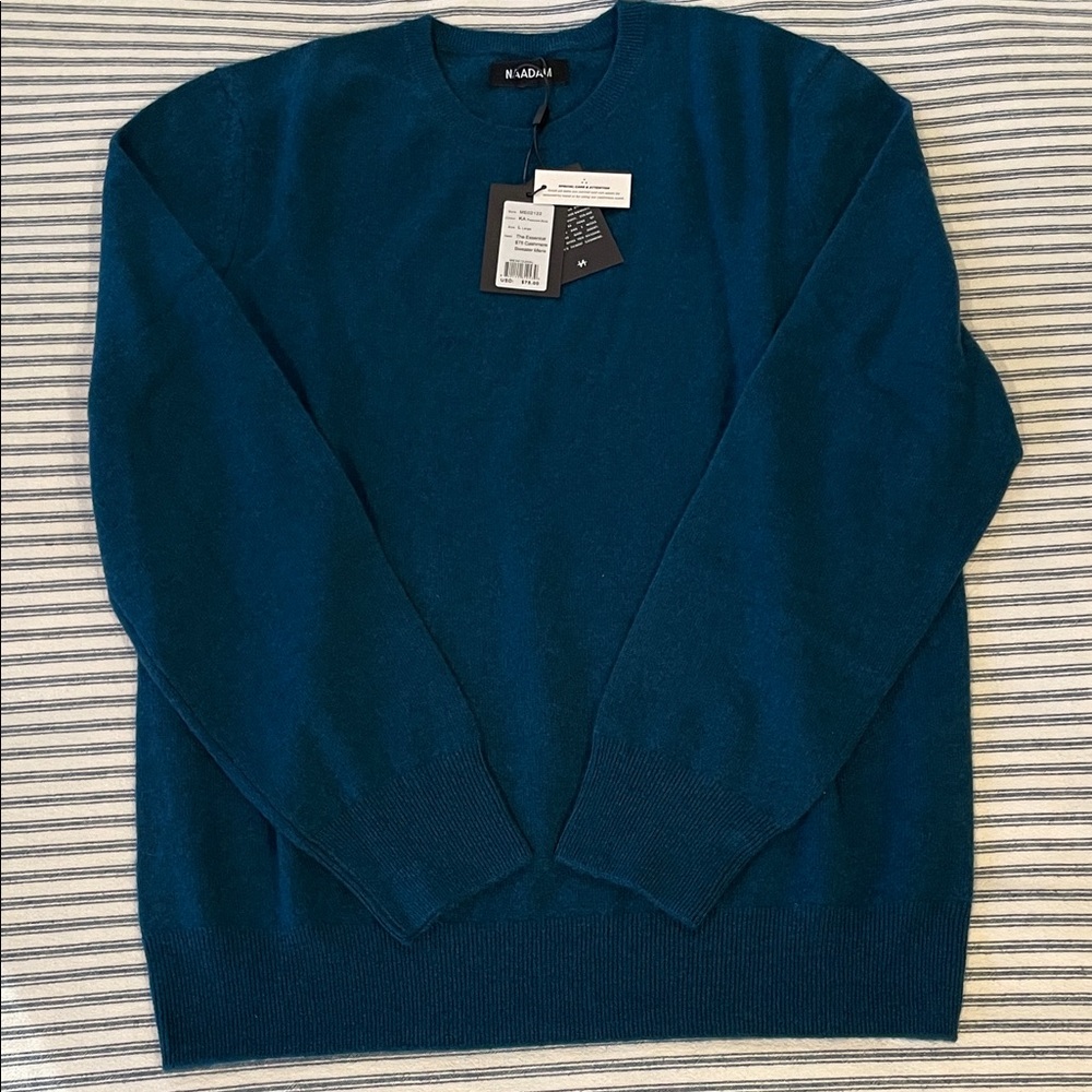 Naadam Cashmere Peacock Blue Sweater